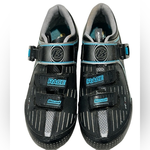 Bontrager Shoes - Bontrager Inform Women’s Black and Blue Race Road Biking Cycling Shoes Size 9.5